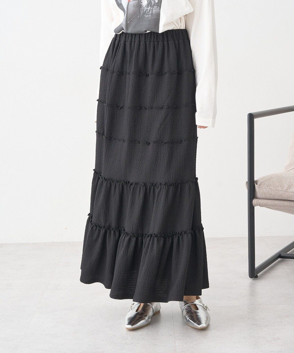 earth music&ecology メロー切替フレアスカート 