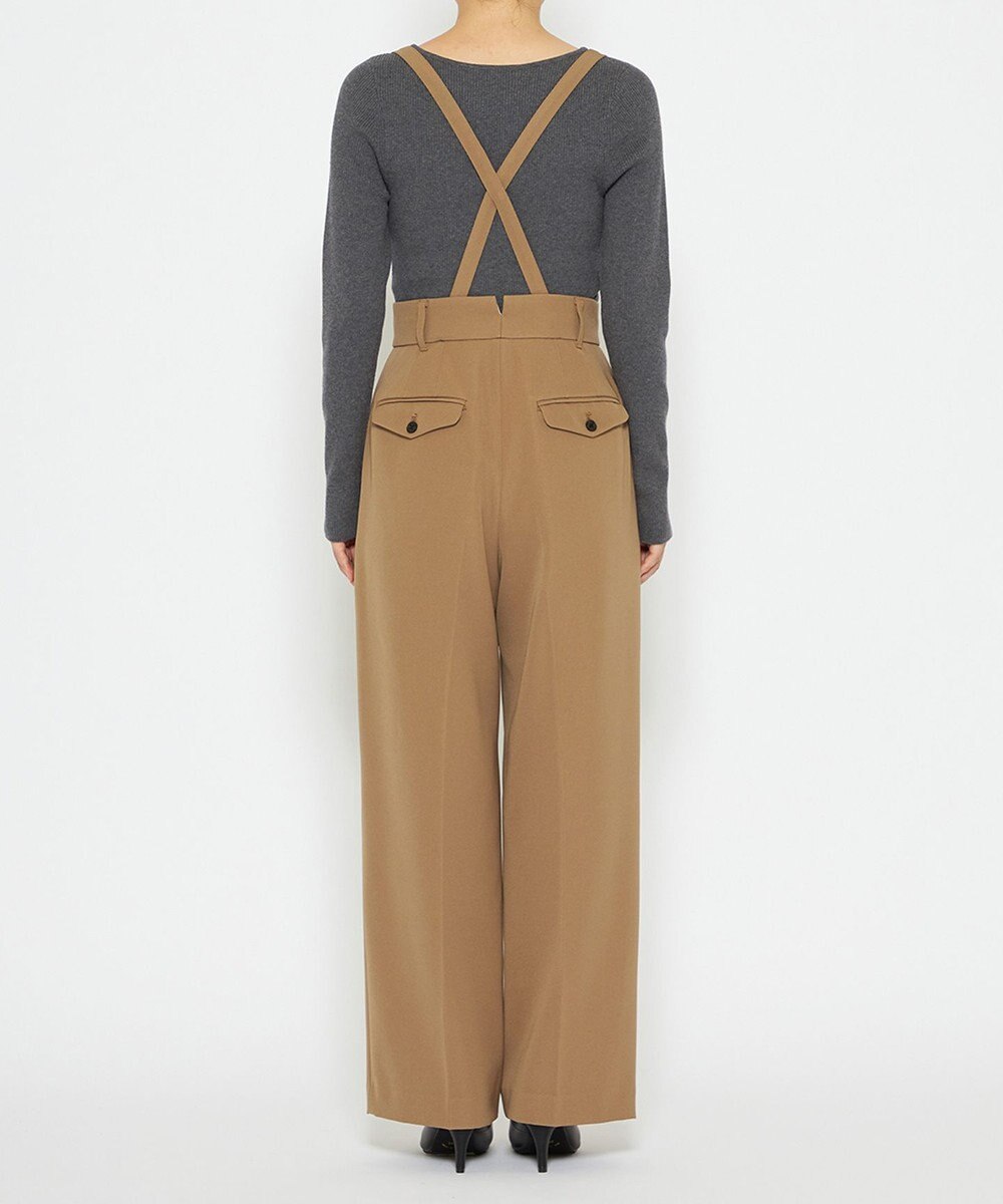 uncrave 【防しわ・UVカット・洗濯機洗い可】バルキーツイル ワイドパンツ(サスペンダー付き)（uncrave STANDARD） 