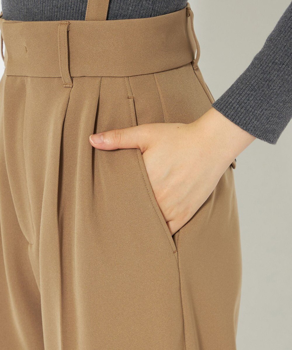 uncrave 【防しわ・UVカット・洗濯機洗い可】バルキーツイル ワイドパンツ(サスペンダー付き)（uncrave STANDARD） 