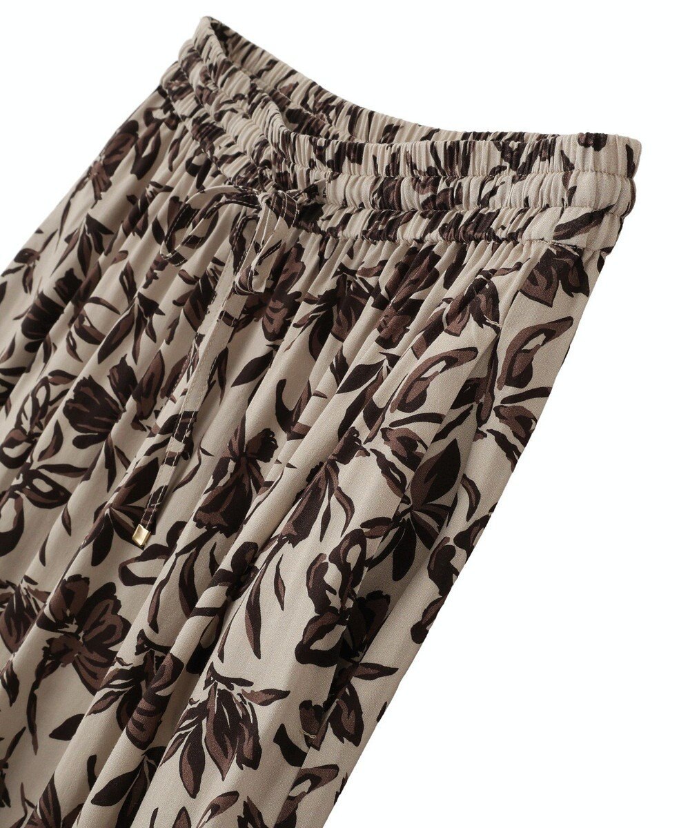 YECCA VECCA アートプリントスリットワイドパンツ 