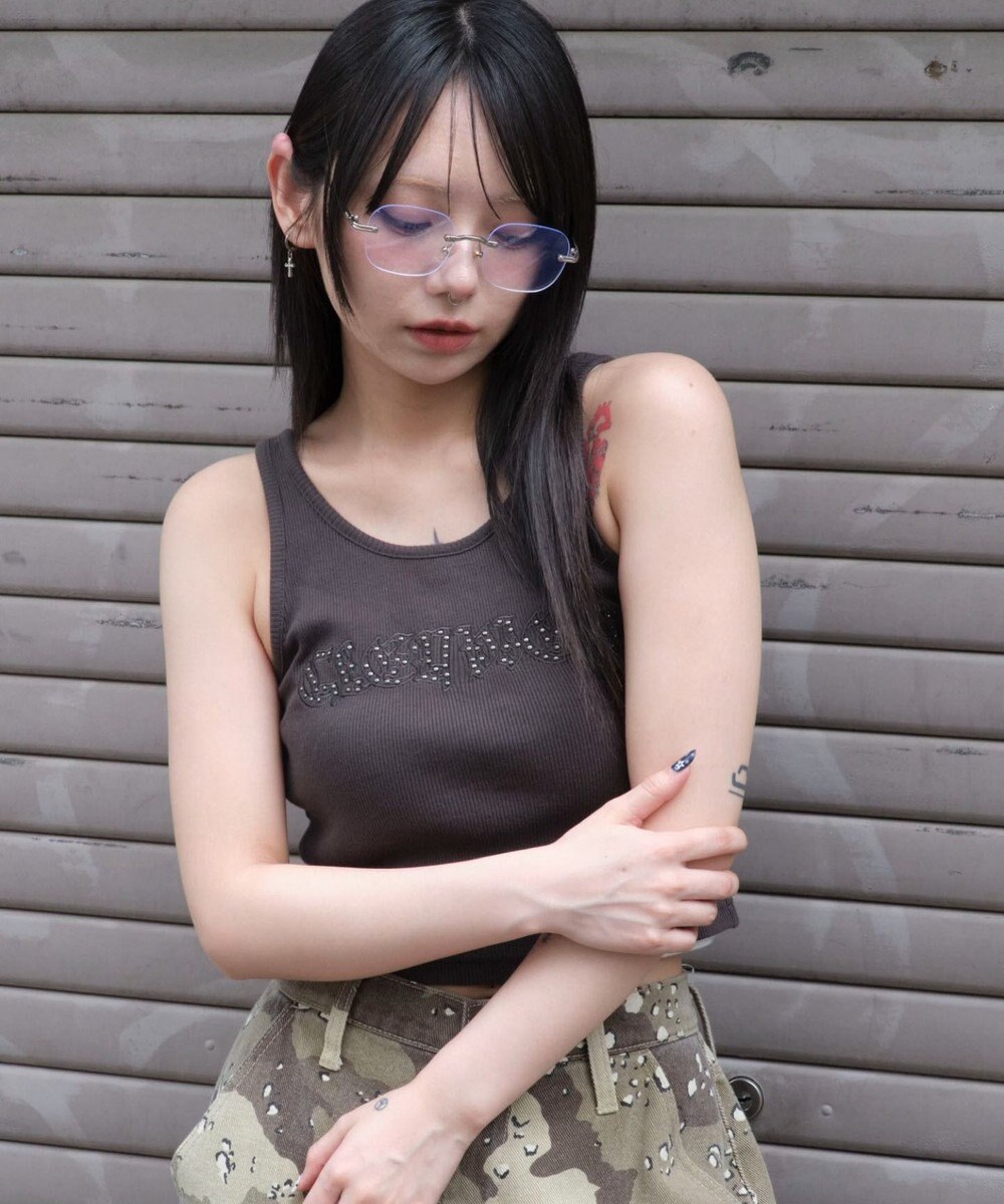 WEGO スタッズグラフィックタンク 