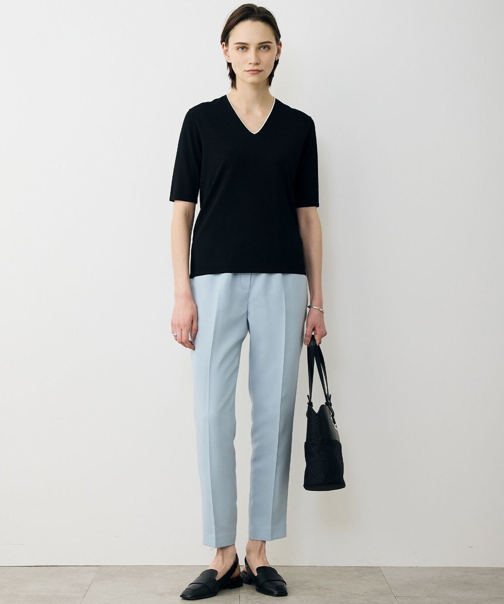 ICB L 【先行予約・WEB限定カラーあり】 シンセティックハイゲージ 半袖Vネックニット 