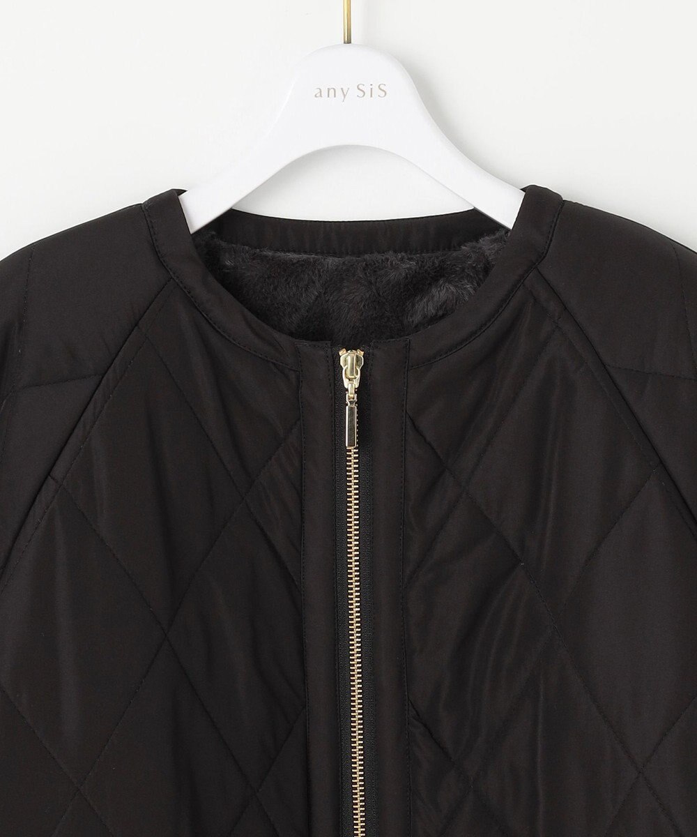 ANY SIS フェイクファーコンビキルティング アウター 