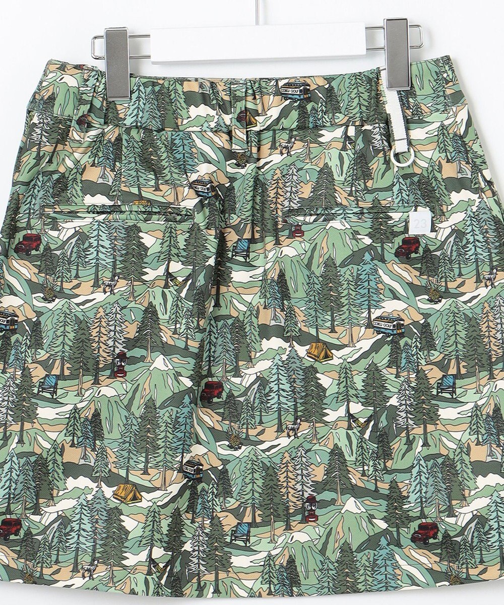 23区GOLF 【WOMEN】キャンピングカモ柄プリントカルゼ スカート 