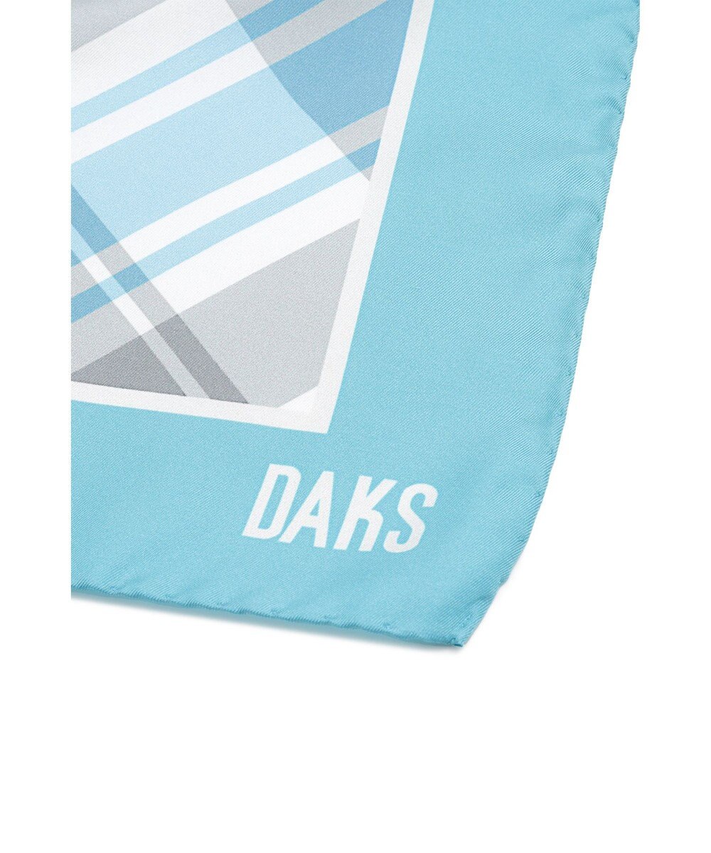 DAKS シルク 50thホワイトチェックプリント スカーフ 