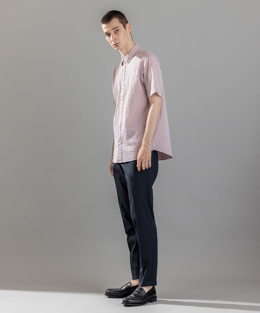 JOSEPH HOMME 新柄【ストレッチ】ハムサジャガードストレッチ　レギュラーカラー半袖シャツ 