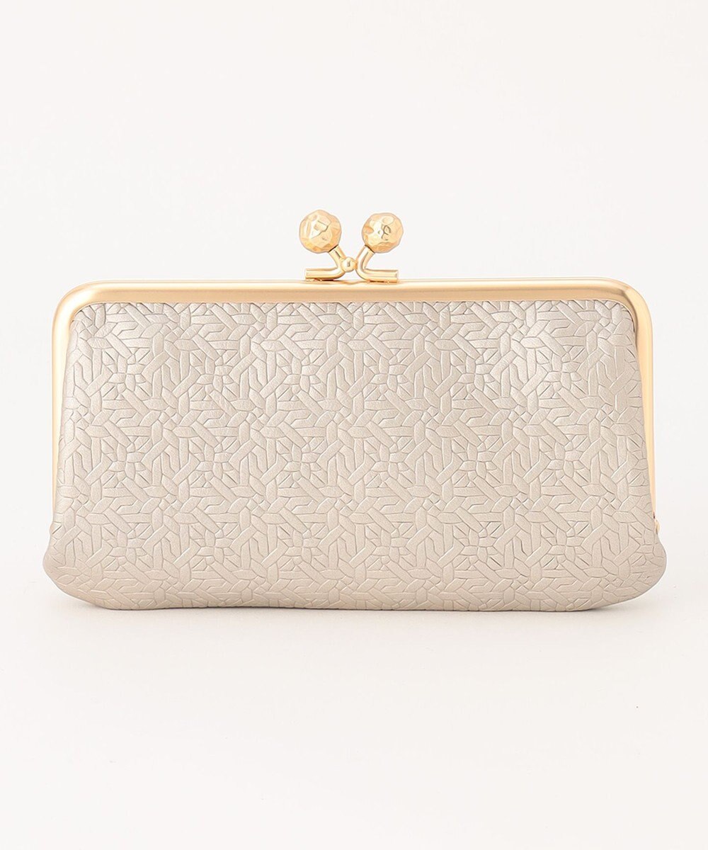 UNBILLION perche 抗菌レザー型押しがま口長財布 