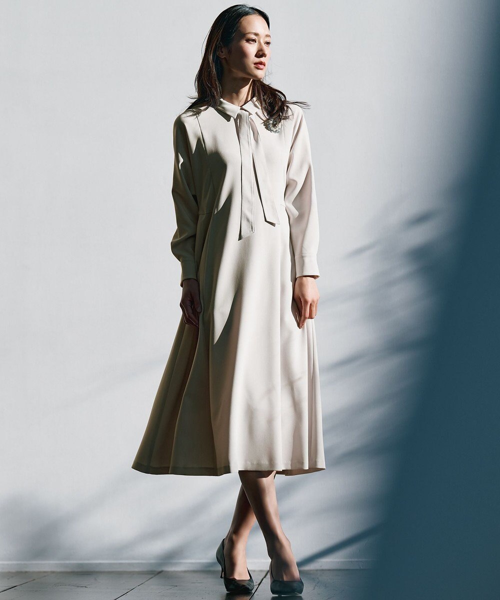 23区 【VERYコラボ】トリアセダブルジョーゼット つけ襟 ボウタイワンピース 