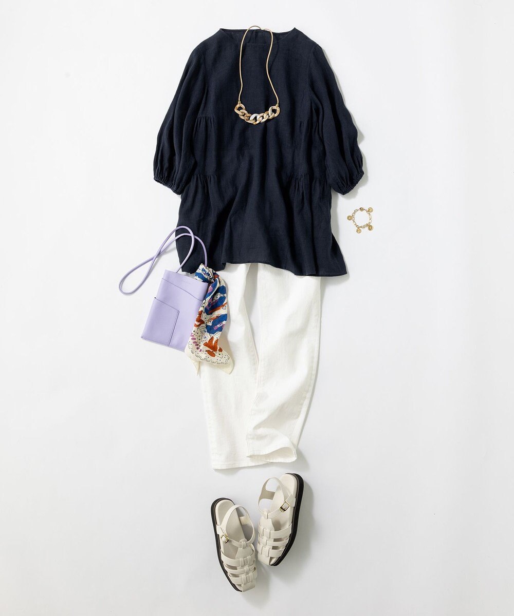 23区 【STORY7月号掲載】LIBECO ティアード チュニック ブラウス 