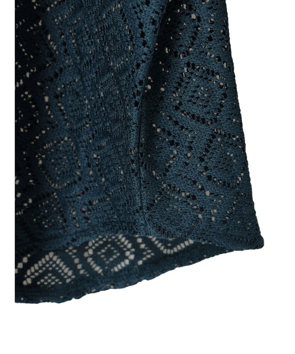 earth music&ecology レースバンドカラーシャツ 