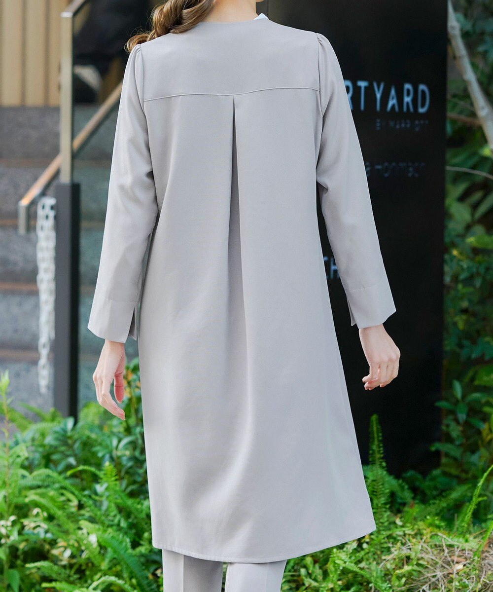 Tiaclasse 【ダブルストレッチ・洗える】ノーカラーAラインコート 