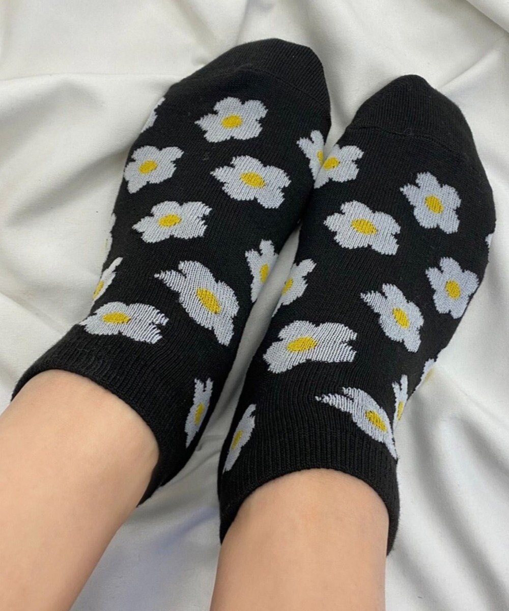 WEGO 総柄フラワーショートソックス 
