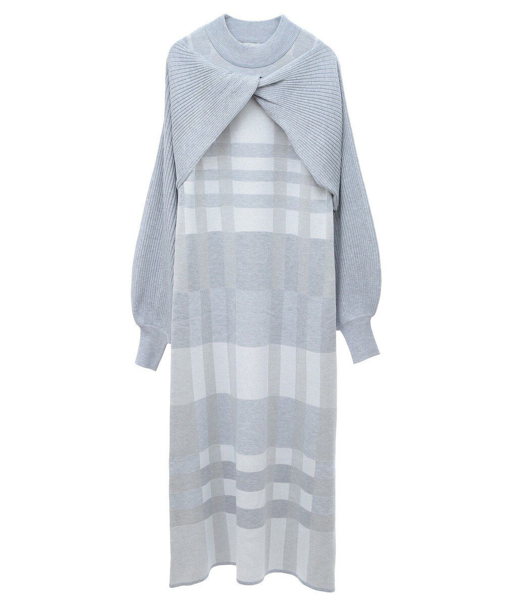 earth music&ecology Ｓｅｔ２点ショートニット＋チェックワンピース 