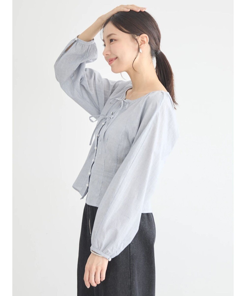 earth music&ecology フロントリボンブラウス 