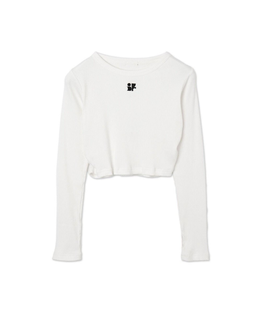 WEGO ワンポイントデザインフィンガーホールリブロンT 