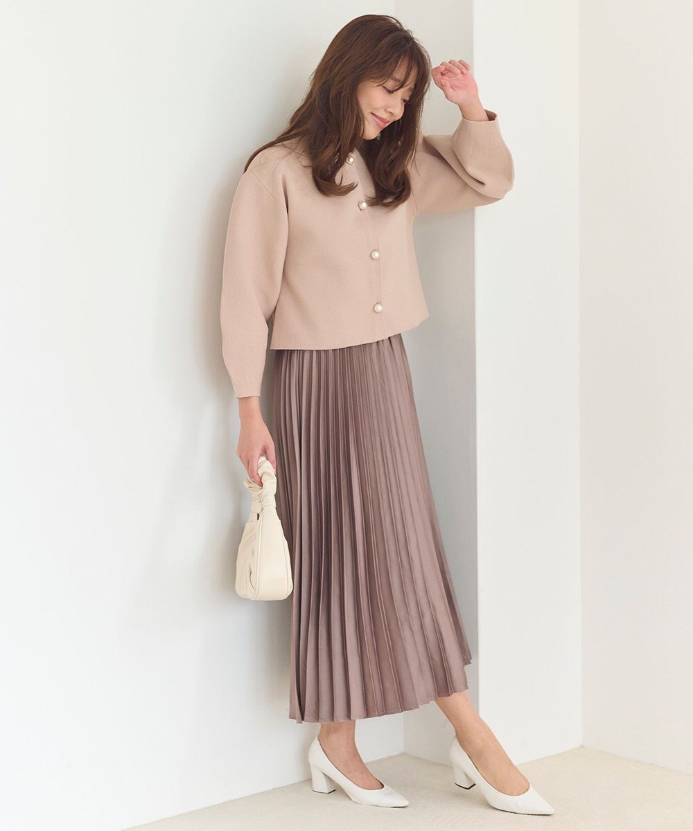 Feroux サテン プリーツスカート 