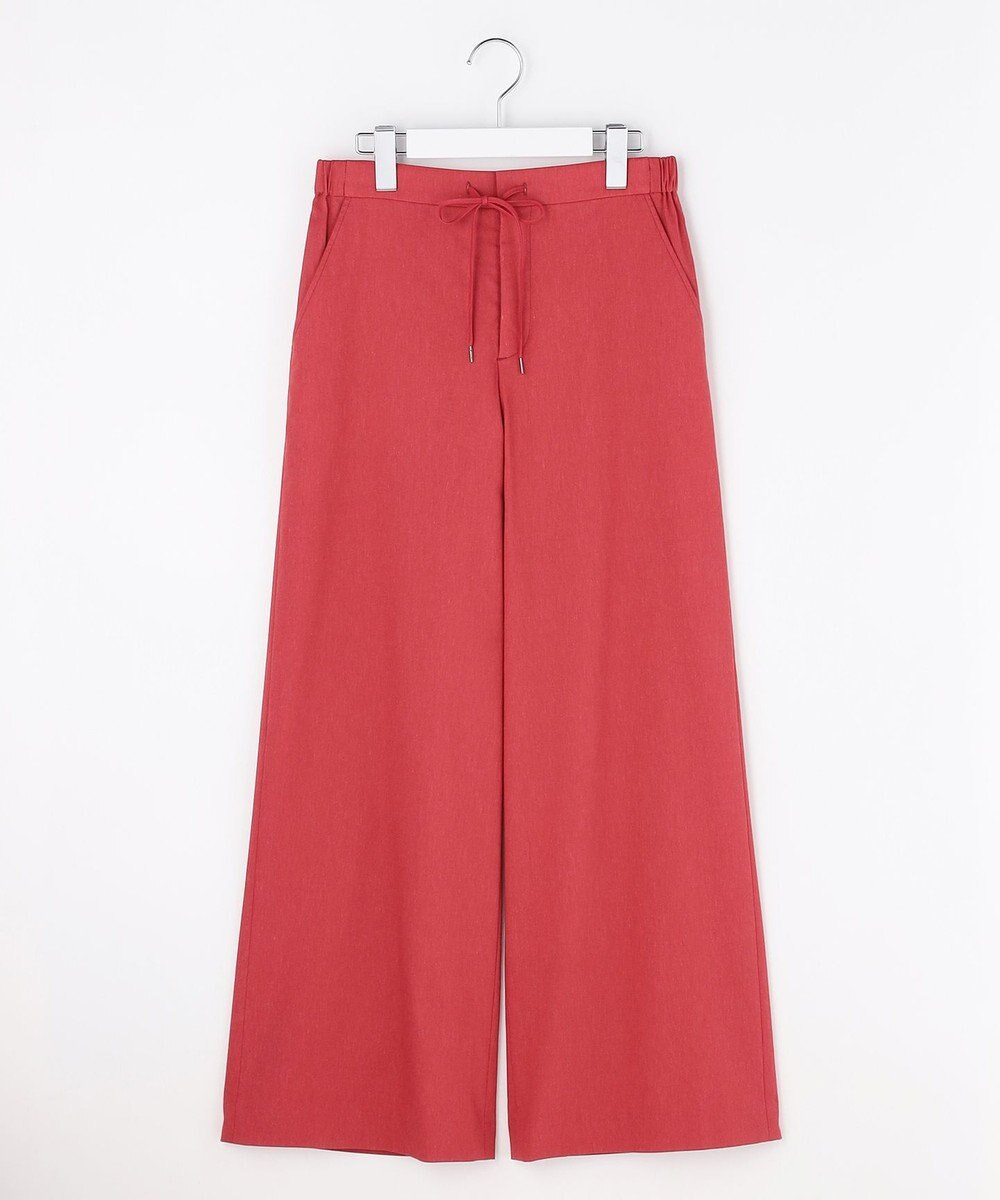 J.PRESS LADIES 【WEB限定】セルロースリネンストレッチ ワイドストレート パンツ 