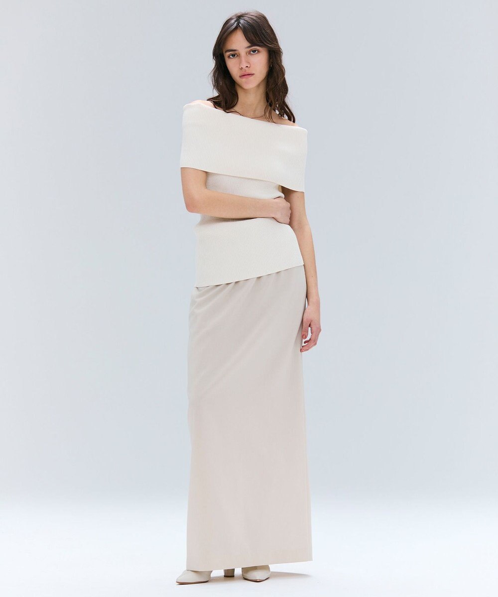 BEIGE， 【洗える】BRERA / オフショルダーストレッチリブニット 