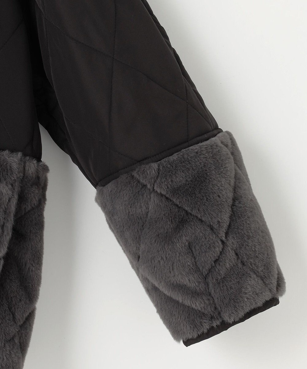 ANY SIS フェイクファーコンビキルティング アウター 