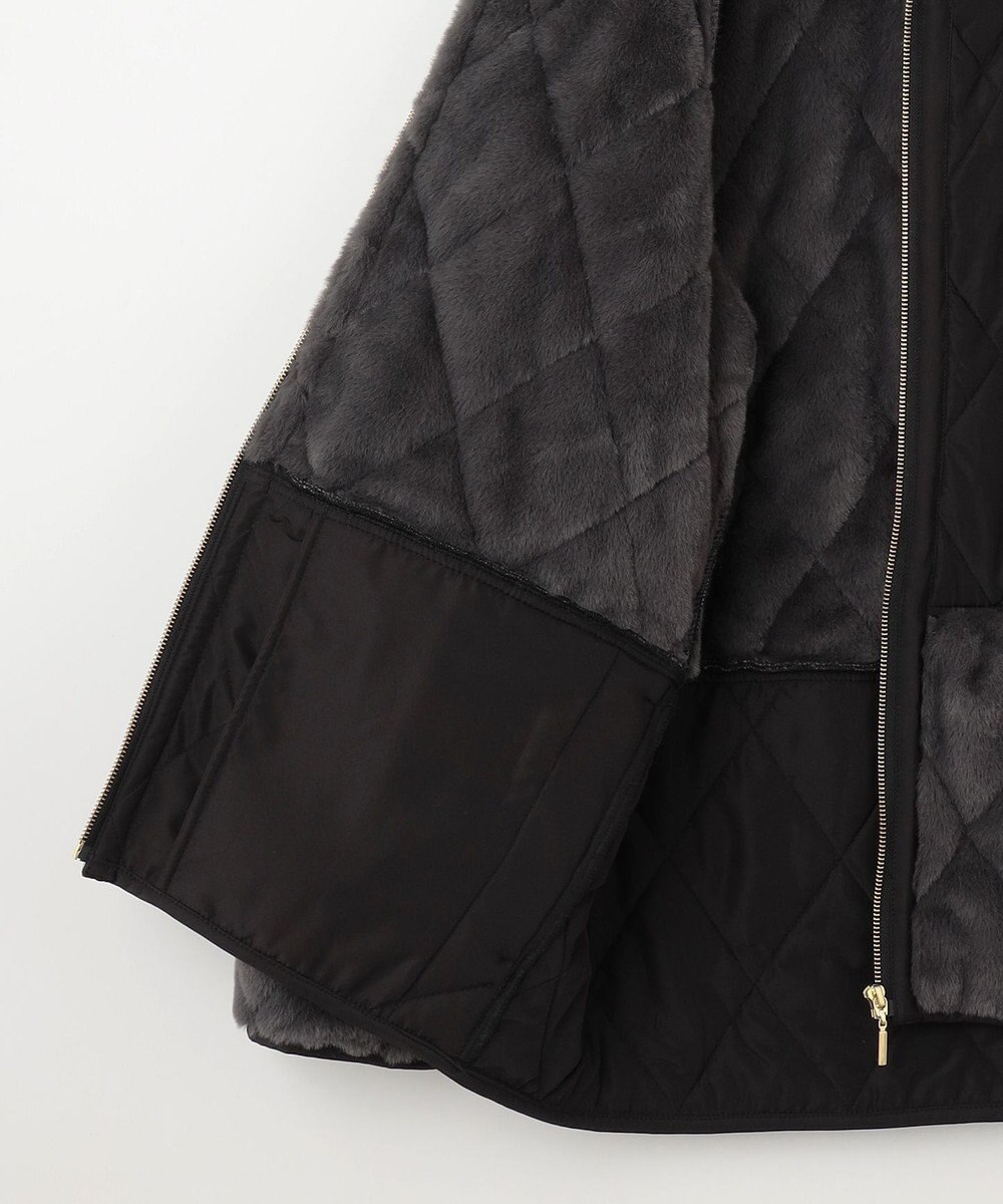 ANY SIS フェイクファーコンビキルティング アウター 