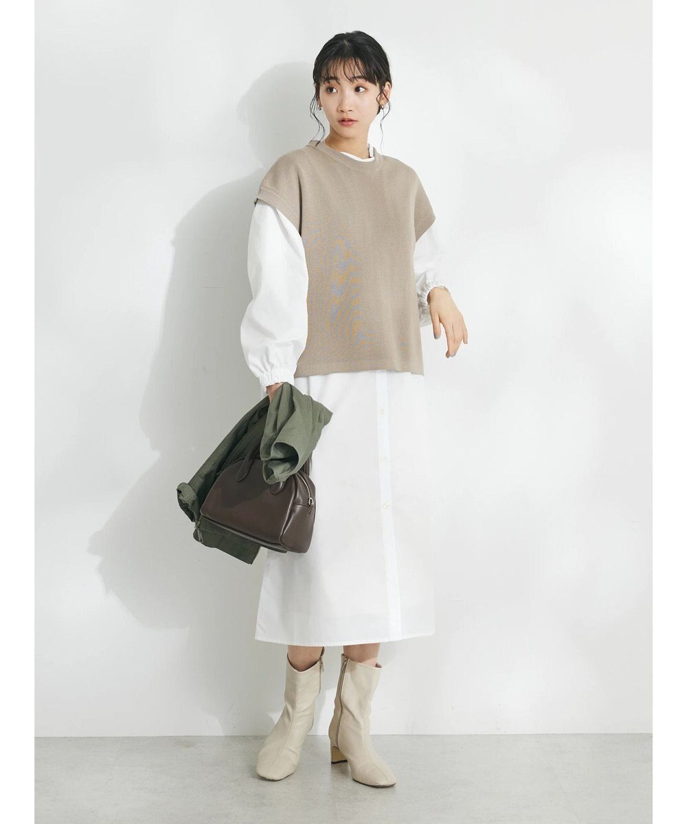 CRAFT STANDARD BOUTIQUE 【洗える】ニットベスト+シャツワンピースSET-B 