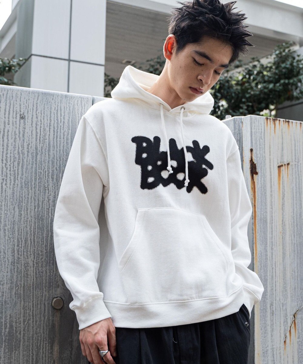 WEGO 【ユニセックス着用ITEM/裏起毛/SMLサイズ展開】リラックスフィットスプレーグラフィックパーカー 