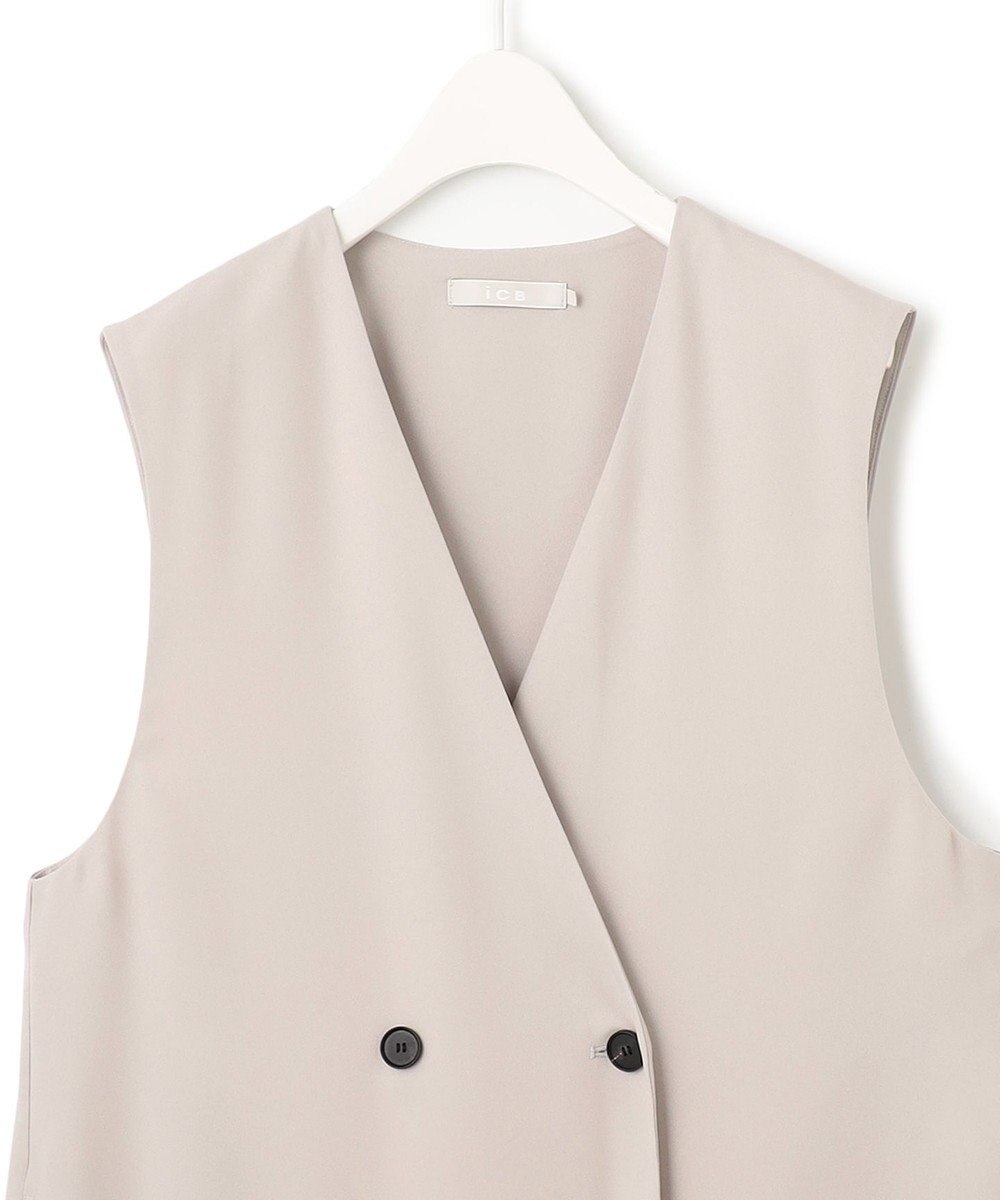 ICB 【接触冷感・UVケア・速乾・洗える】FluidBackSatin ロングジレ 