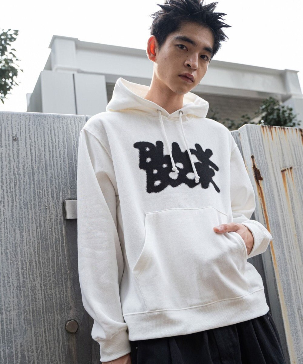 WEGO 【ユニセックス着用ITEM/裏起毛/SMLサイズ展開】リラックスフィットスプレーグラフィックパーカー 