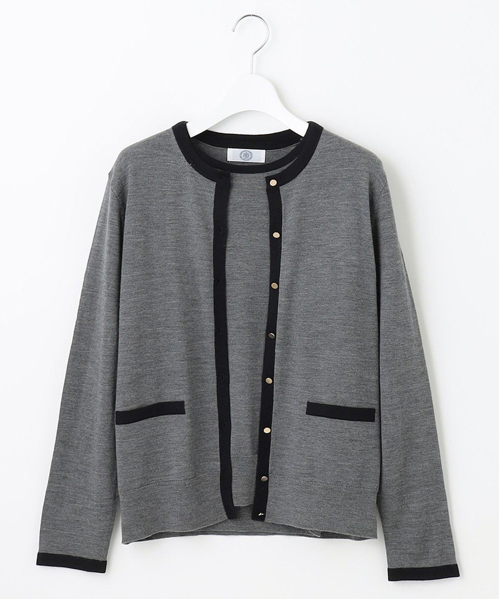 J.PRESS LADIES 【洗える】トリムツイン ニット 