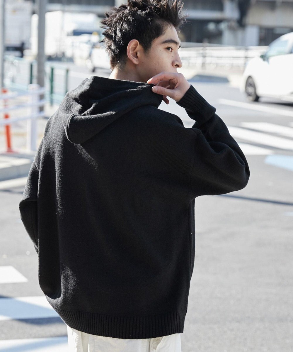 WEGO グラフィックプリントニットパーカー 