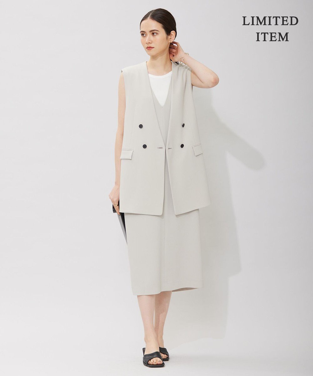 ICB 【WEB限定・洗える】BackSatinGeorgette ジャンパースカートワンピース 