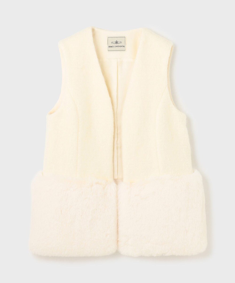 GRACE CONTINENTAL モヘアシャギーベスト 