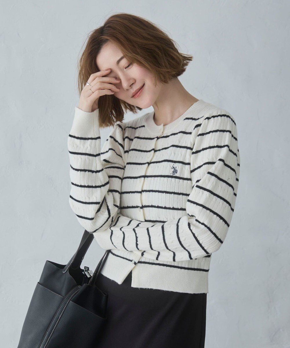 WEGO 【26年春新作】別注USPOLOケーブルニットカーデ 