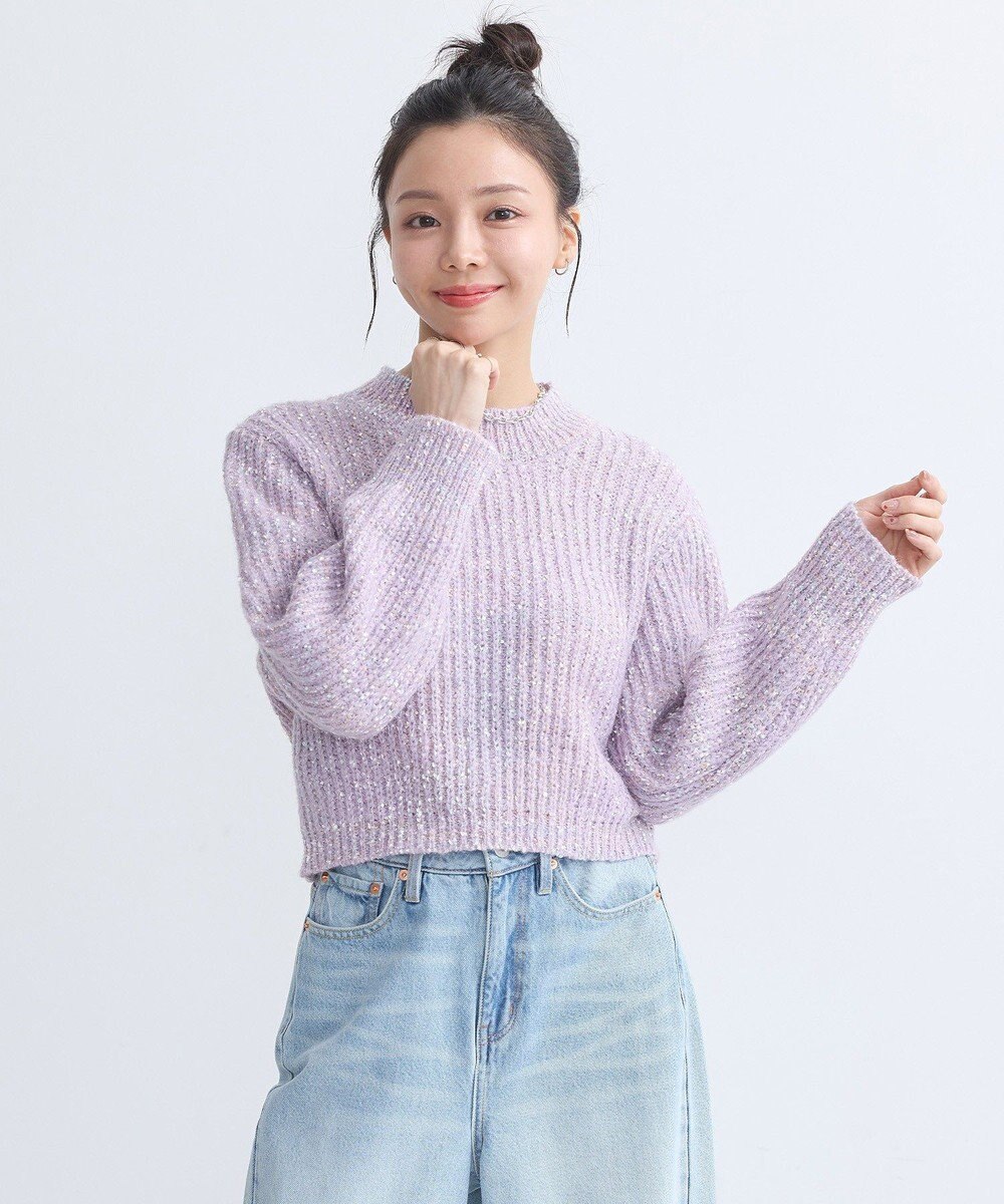 earth music&ecology ブラッシュヤーンニットプルオーバー 