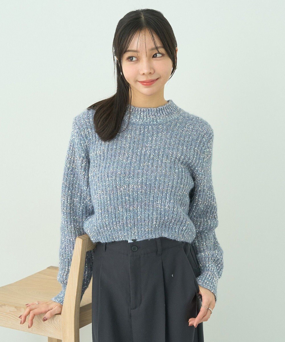 earth music&ecology ブラッシュヤーンニットプルオーバー 