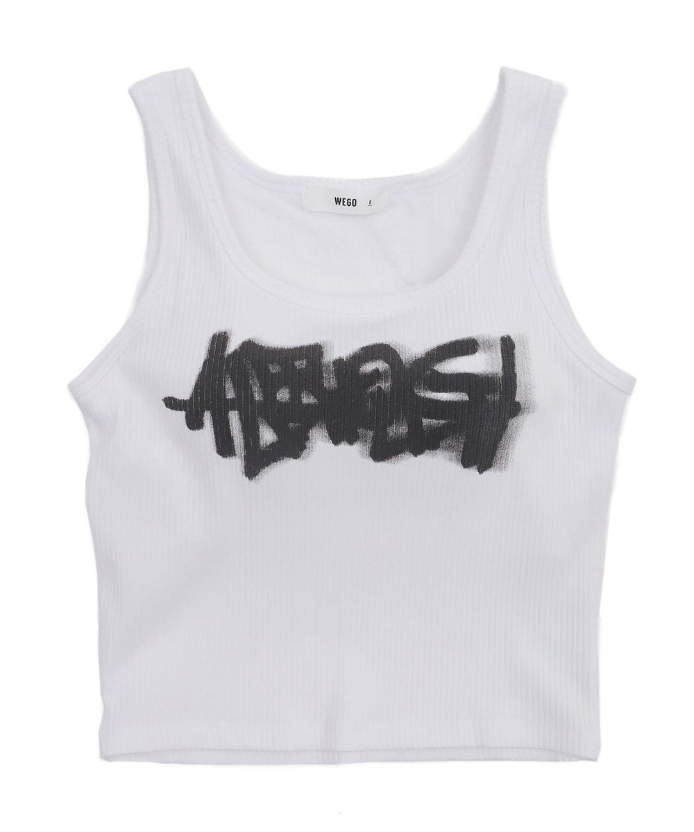 WEGO 【カップ付きインナー】グラフィックカップ付きリブタンク 