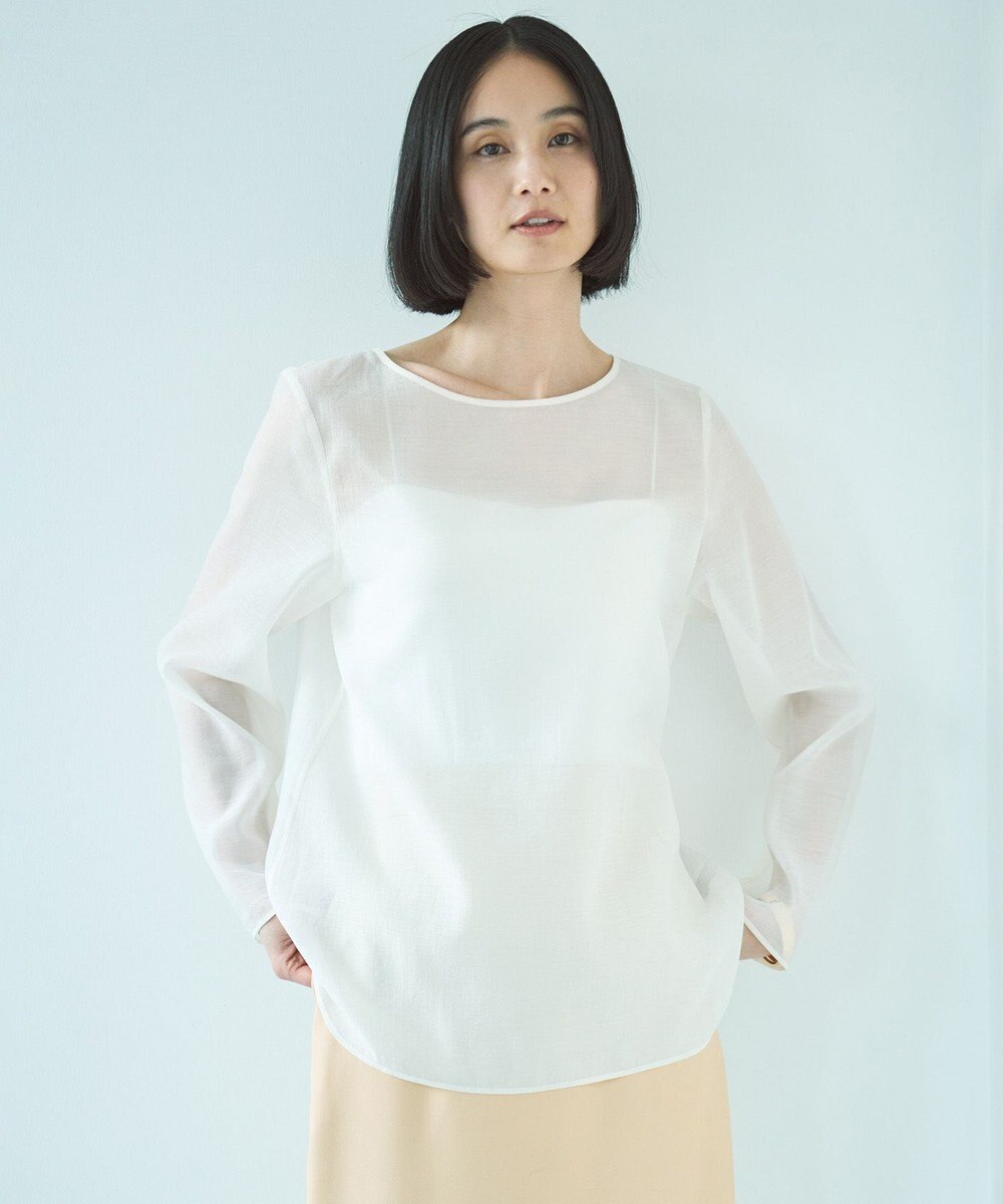 UNFILO シアー ラウンドテールブラウス 