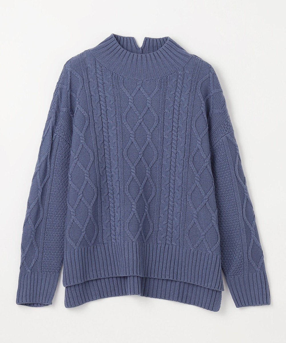 ANY 【6色展開】ソフトアクリルハイネックケーブルニット 