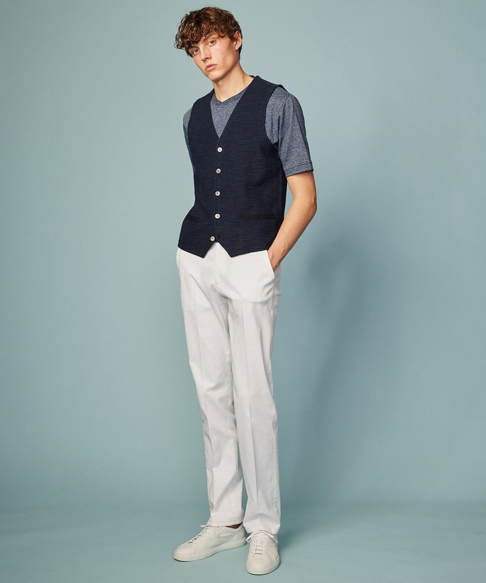 JOSEPH ABBOUD 【イタリア糸使用/清涼感/軽い/洗える】スラブギマニットベスト 