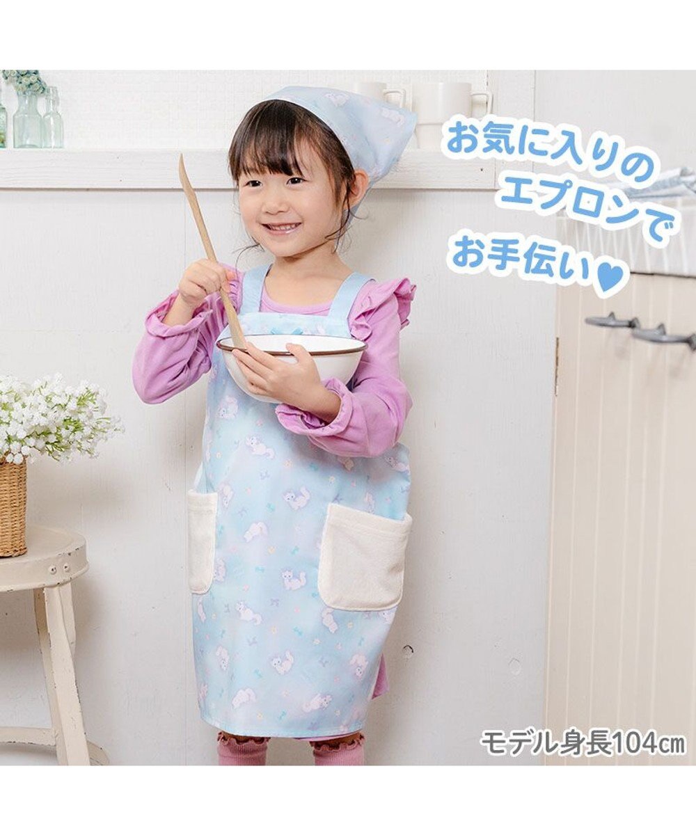 Mother garden マザーガーデン バッククロスエプロン 三角巾付き 100～120cm 《ふわねこ柄》 