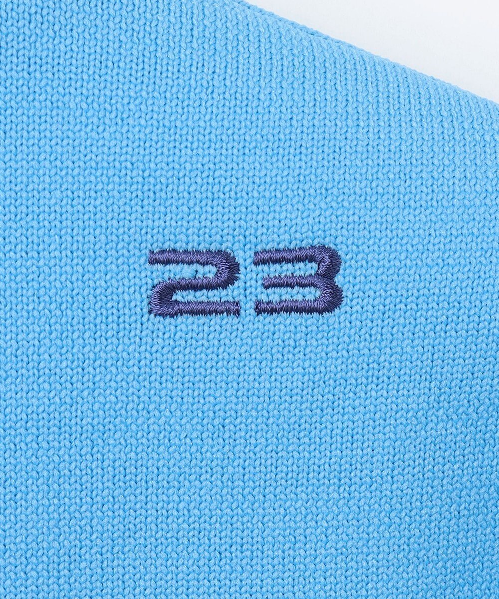 23区GOLF 【WOMEN】【ウォッシャブル】ロゴインターシャ ポリエステルニット 