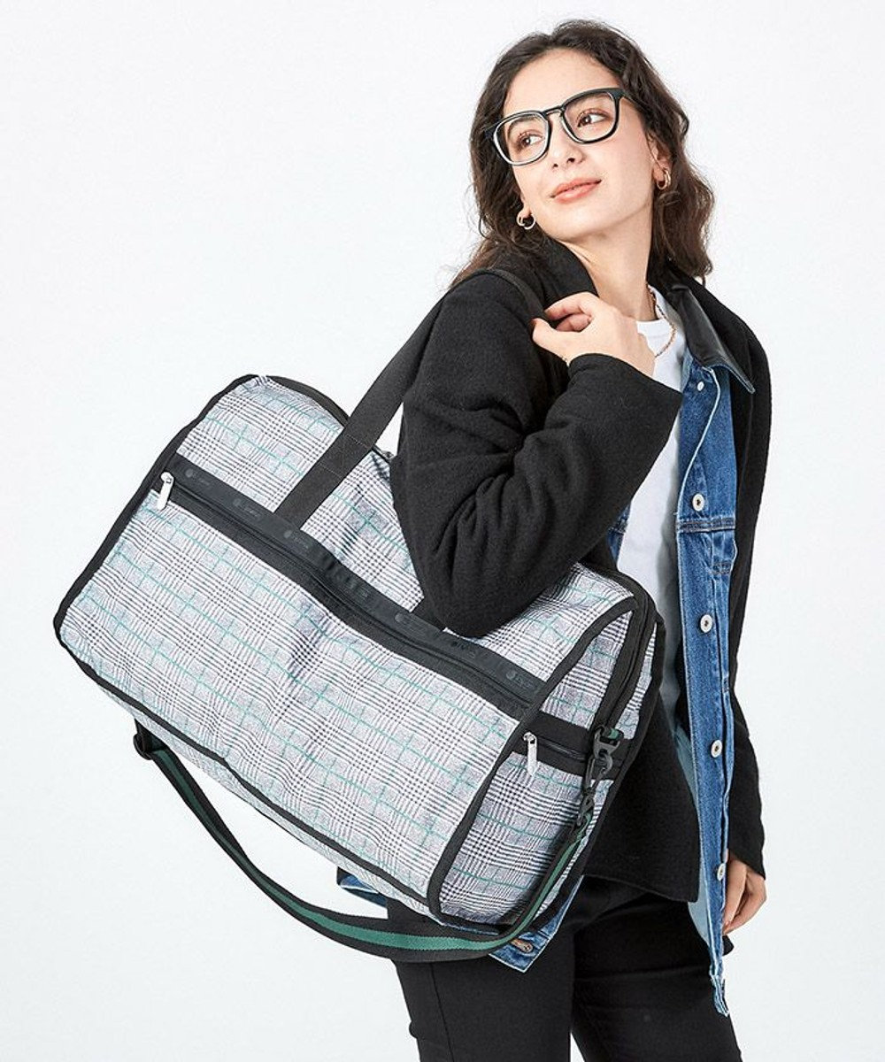 LeSportsac DELUXE LG WEEKENDER/グレー/グリーンチェック グレー/グリーンチェック