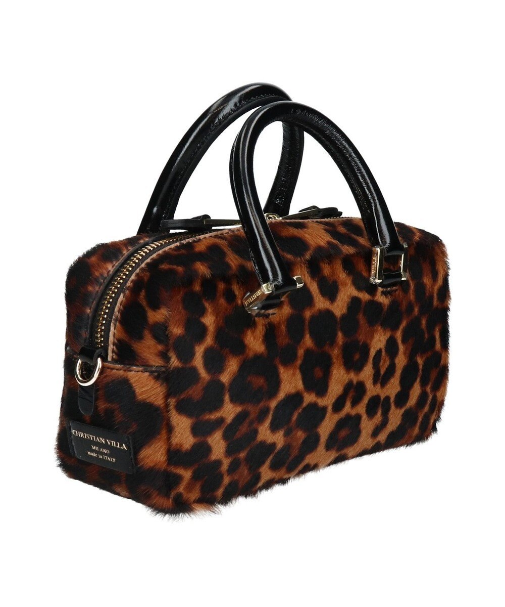 INTER-CHAUSSURES 【CHRISTIAN VILLA】レオパード柄スモールサイズハンドバッグ 