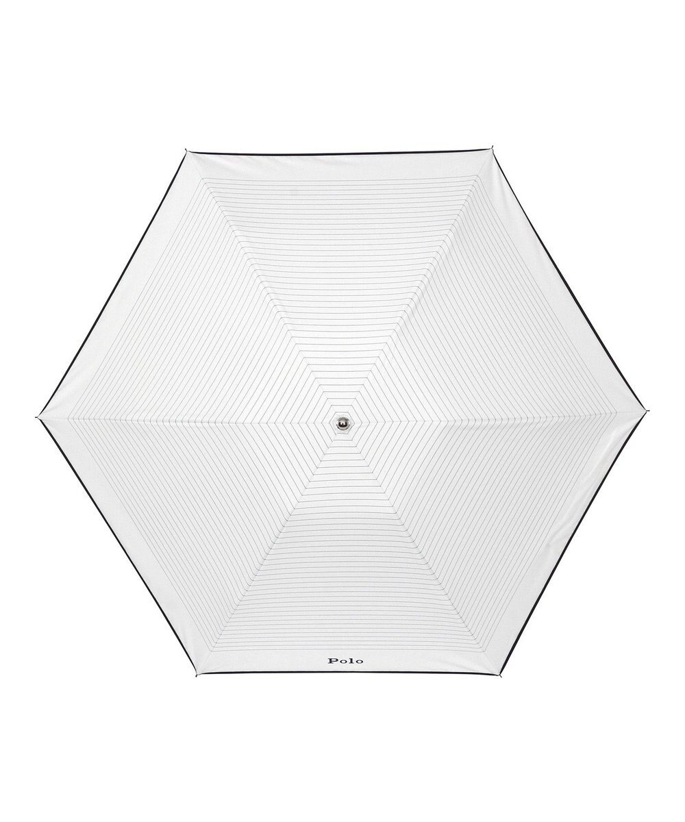 MOONBAT POLO RALPH LAUREN 晴雨兼用日傘 折りたたみ傘 ボーダー×パイピング／一級遮光 遮熱 UV 