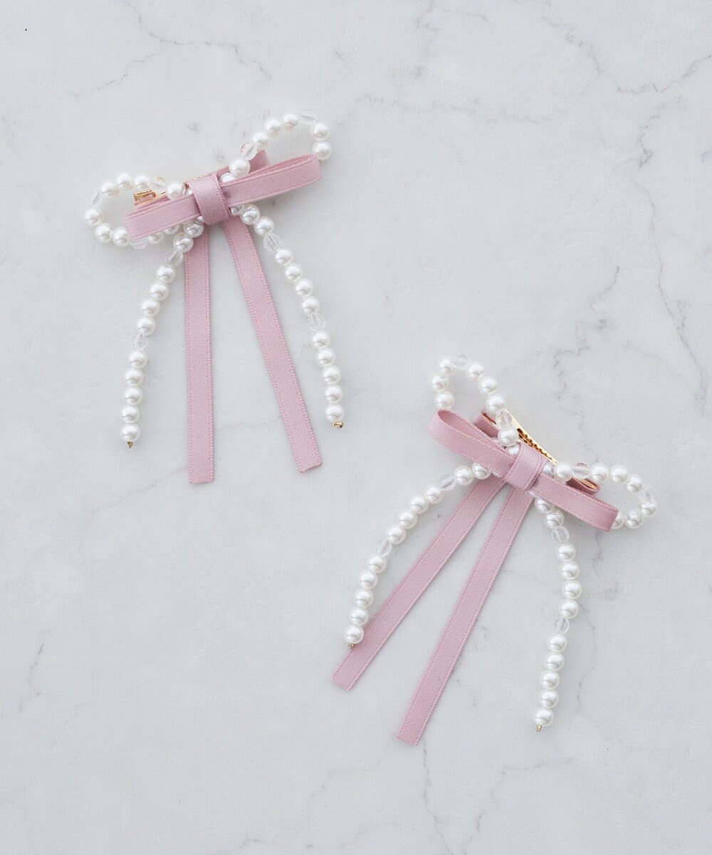 Maison de FLEUR パールリボン2SETクリップ 