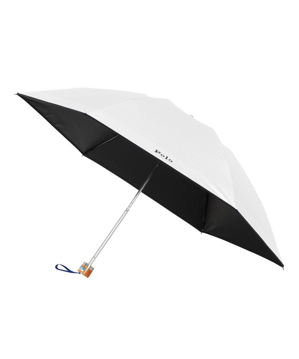 MOONBAT POLO RALPH LAUREN 晴雨兼用日傘 折りたたみ傘 ボーダー×パイピング／一級遮光 遮熱 UV 