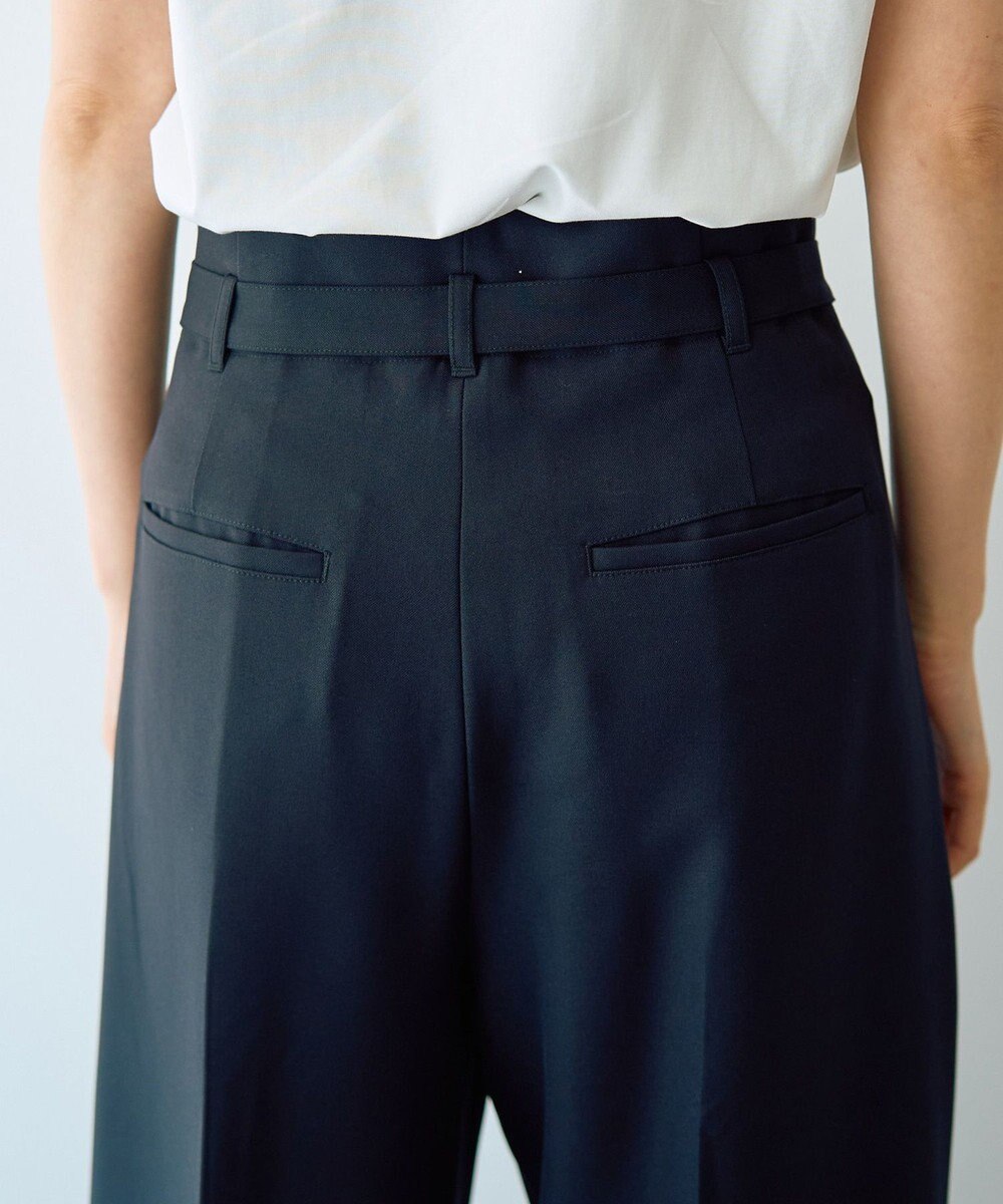 YECCA VECCA 【UVカット/接触冷感/洗える】ベルト付きイージーケアワイドパンツ 