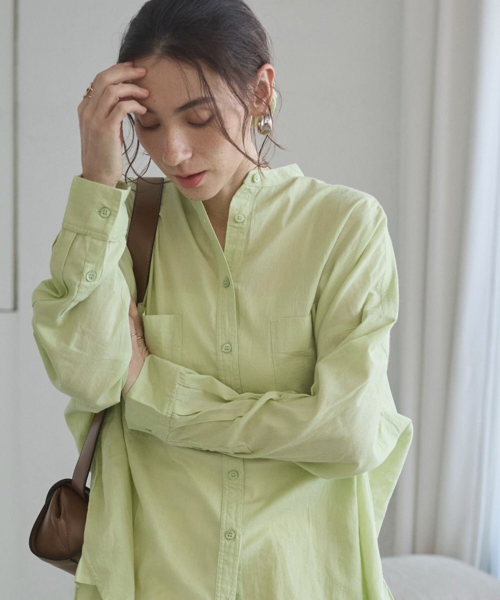 WEGO 着丈が選べる オーバーサイズ バンドカラー シャツ / ストライプ / 無地 