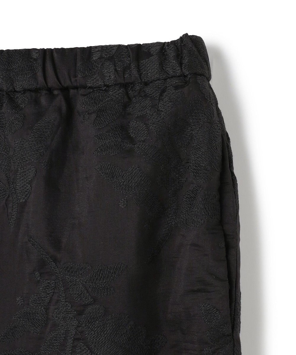 UNFILO L 【ウエストゴム】ボタニカル エンブロイダリー パンツ 