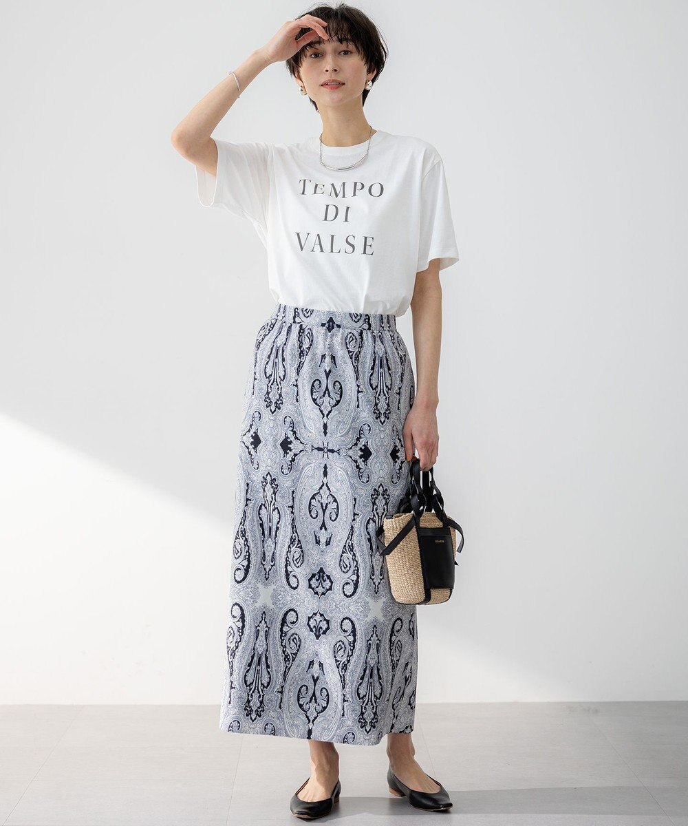 23区 【洗える】Rattiドローイングペイズリープリント スカート 